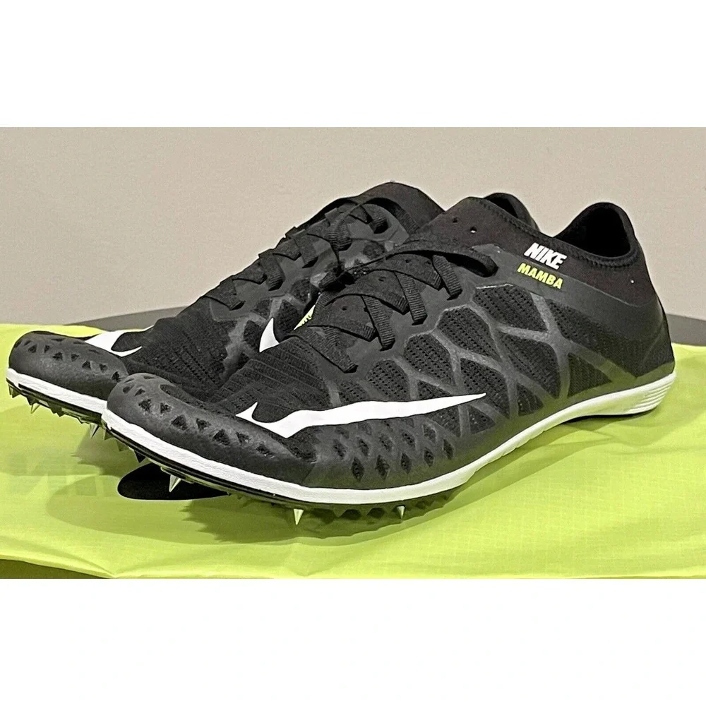 Nike Zoom Mamba 3 Track Spikes Mens Size 13 Shoes Black Volt 706617-017 w/ Bag‎